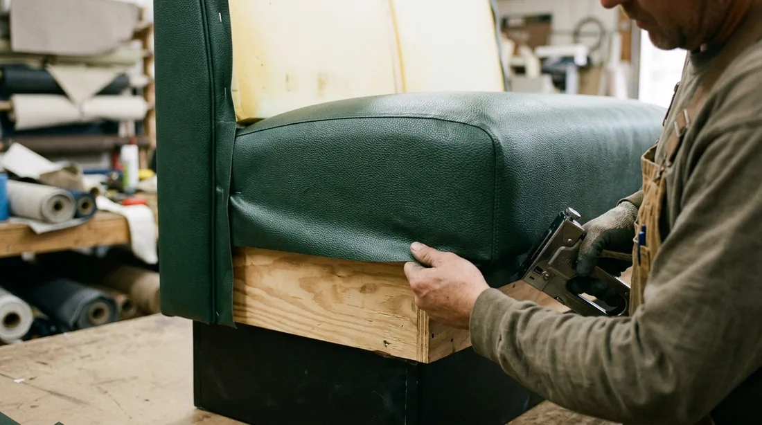 Contract vinyl rated for abrasion and tested for cleanability, not residential upholstery goods — Cedar Rapids, IA