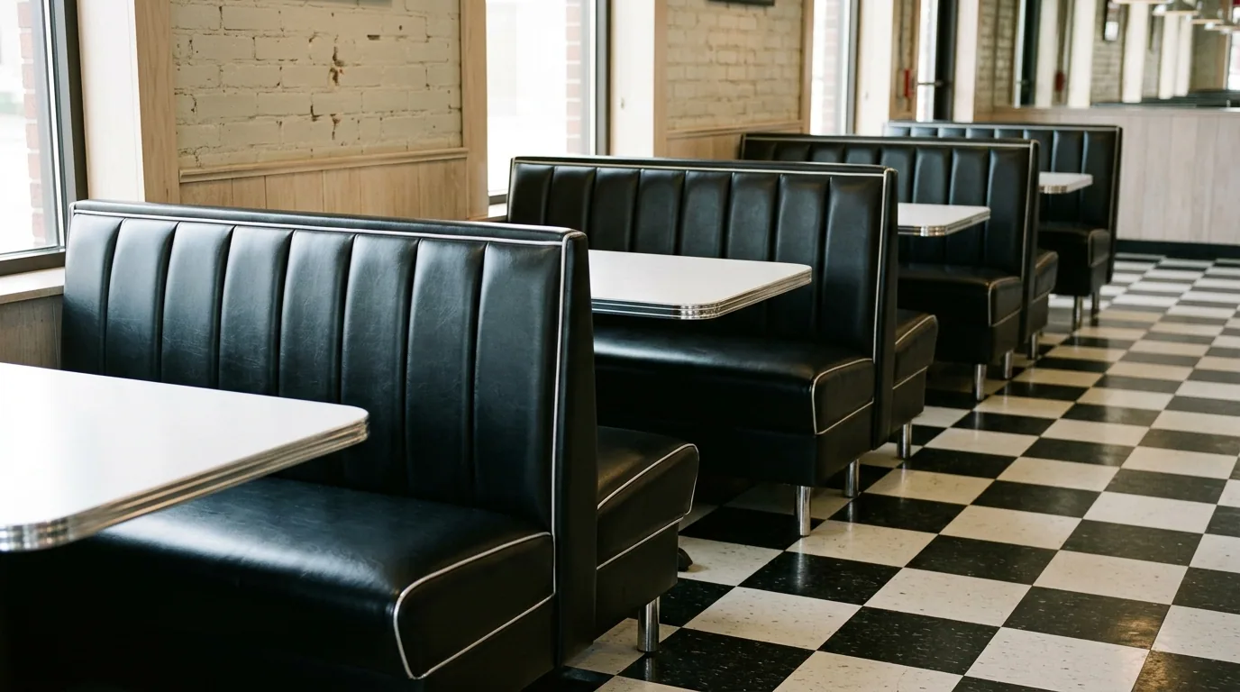 The finished result of professional booth upholstery: the completed work looking clean, correct and — Cedar Rapids, IA