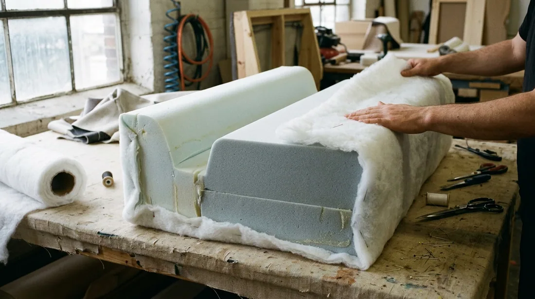 High-density polyurethane cut to the original profile and wrapped in dacron — Cedar Rapids, IA